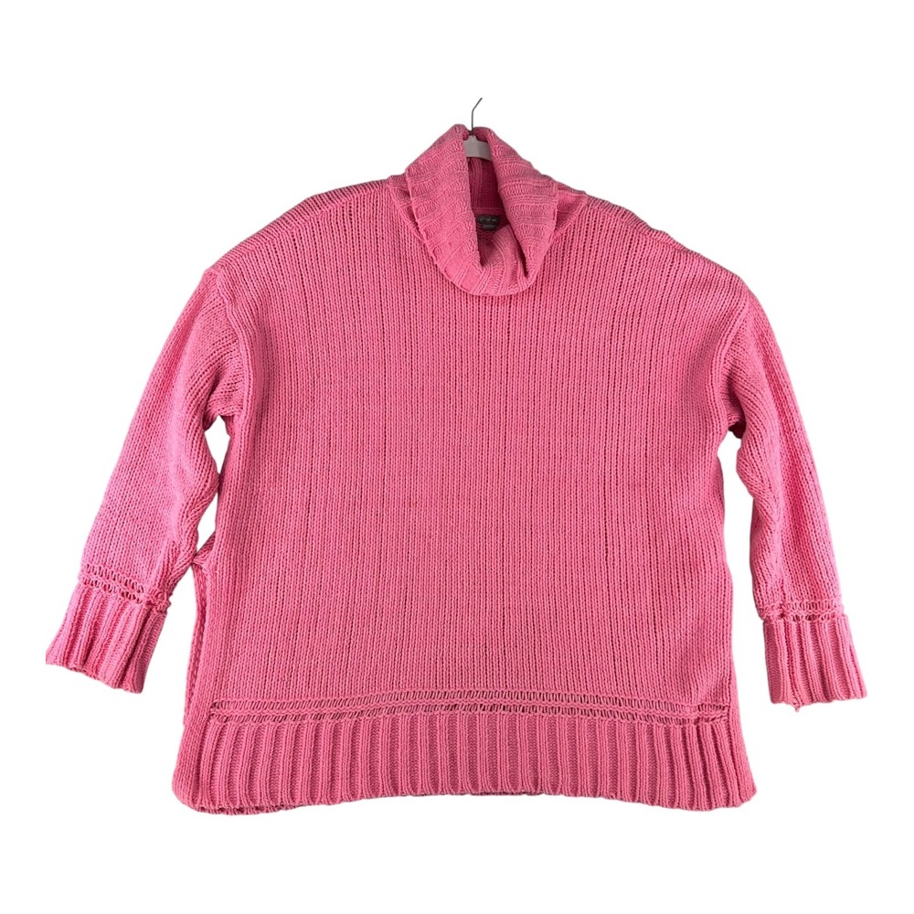 Aerie Sunset Chenille Pink Turtleneck Oversized Chunky‎ Sweater Womens Medium